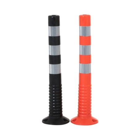 Vista general de Hito flexible de PVC naranja y negro