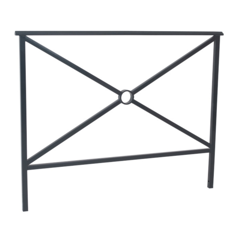 Vista general de la valla urbana cruz longitud 1500 mm gris antracita