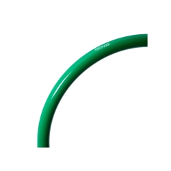 Zoom en la parte superior de aparca bicis tubular verde