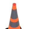 Zoom frontal en el cono de obra plegable con LED