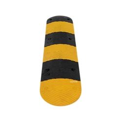 Reductor de velocidad vial visto desde arriba. Extremos reductores + banda reductora de velocidad.