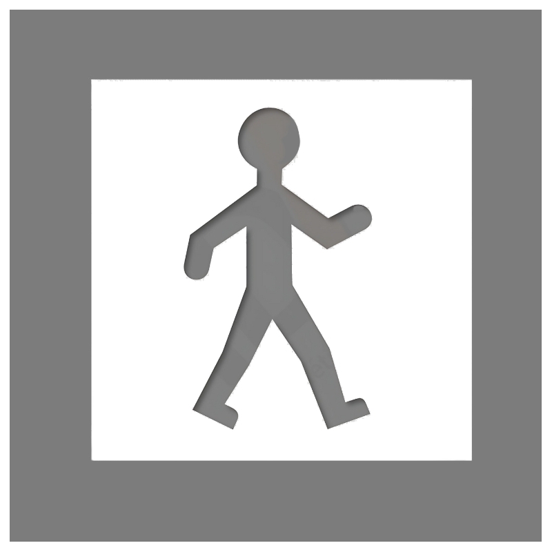 Vista frontal de la plantilla de peatón.