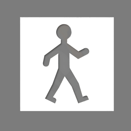 Vista frontal de la plantilla de peatón.