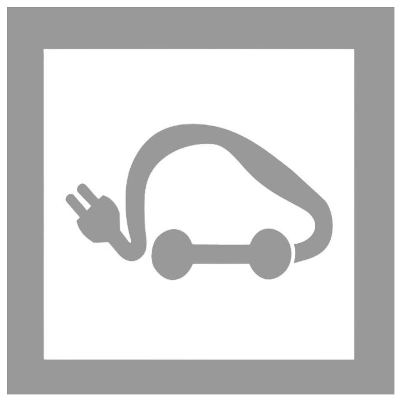 Vista frontal de la plantilla para coche eléctrico.