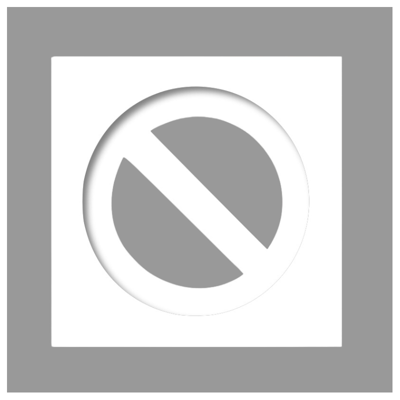 Vista frontal de la plantilla «Prohibido Aparcar».