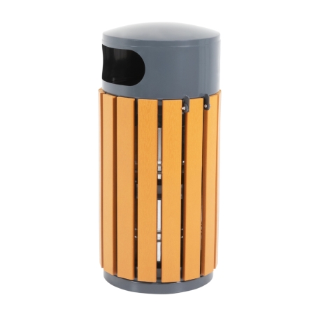 Vista general de la Papelera de madera circular 30 L