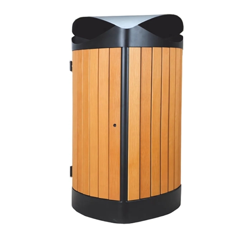 Vista frontal de la Papelera Efecto Madera 60 L JULIETA Vista frontal de la Papelera Efecto Madera 60 L JULIETA