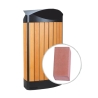 Vista lateral de la Papelera Efecto Madera 60 L JULIETA