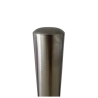 Detalle de la parte abombada del bolardo de acero inoxidable H1200 x diam. 102 mm