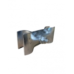 Vista general de la abrazadera para valla de malla