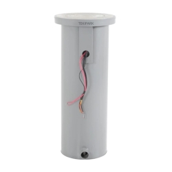 Vista de perfil del bolardo escamoteable automático de acero inoxidable