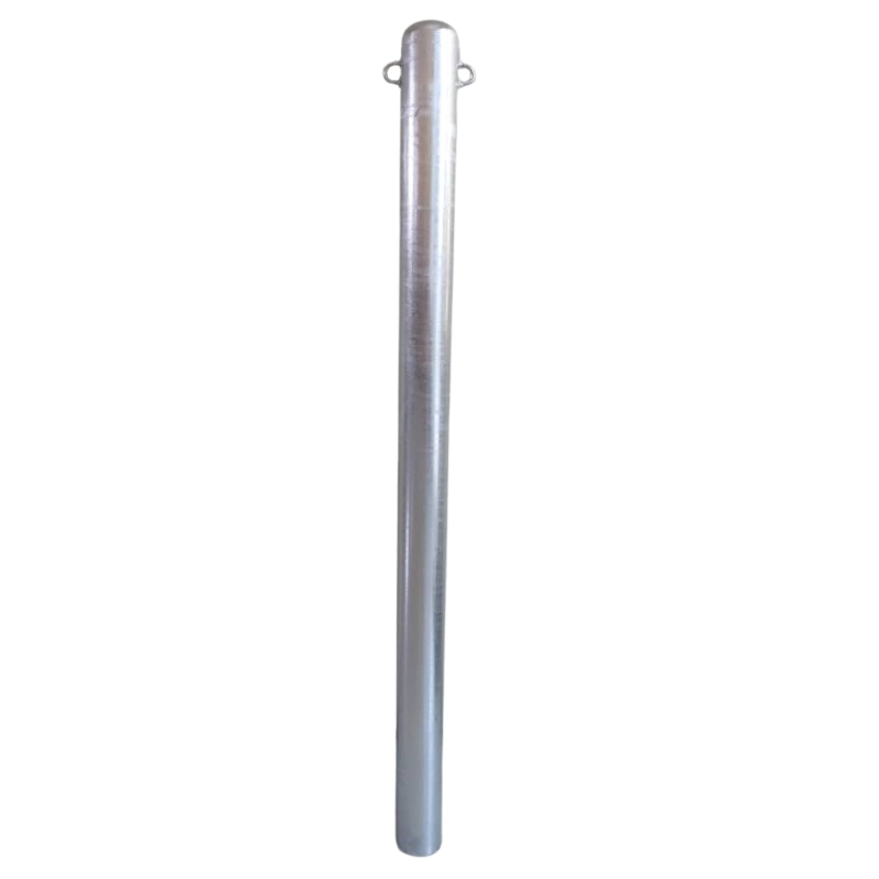 Bolardo acero galvanizado para cadenas Alt.1200 mm x Diám. 76 mm vista general