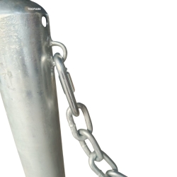 Zoom a uno de los enganches del Bolardo acero galvanizado para cadenas Alt.1200 mm x Diám. 76 mm
