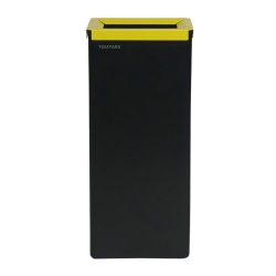 Vista de perfil de la papelera de reciclaje selectivo 42 litros (amarillo)