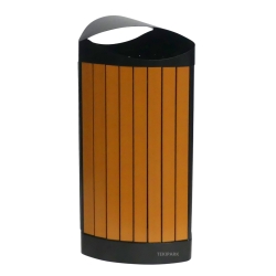 Vista de perfil de la papelera Efecto Madera 60 L JULIETA