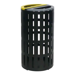 Vista general de la papelera de reciclaje doble compartimento 65 litros