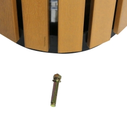 Vista del tornillo de la papelera urbana imitación madera 60 L ELSA
