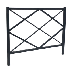 Vista de la valla urbana metálica ROMBO (negro)