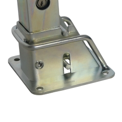 Base y fijación al suelo - Barrera aparcamiento abatible con cerradura