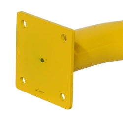 Zoom base de la placa del Arco de protección amarillo y negro