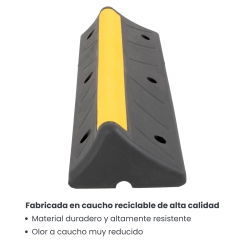 Vista de características del Tope ruedas de parking para cargas pesadas.