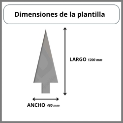 Vista de dimensiones - Plantilla de logo con flecha