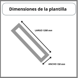 Vista dimensiones Plantilla de señalización - Cuerpo de flecha