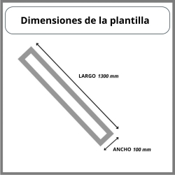 Vista de dimensiones Plantilla de señalización de línea recta
