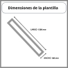 Vista de dimensiones Plantilla de señalización de línea recta