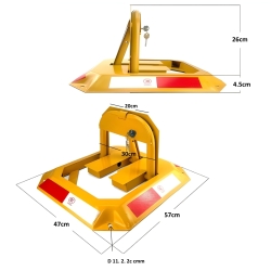 esquema de la barrera de aparcamiento abatible