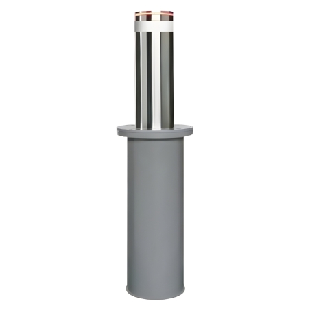 Vista general del bolardo escamoteable automático de acero inoxidable