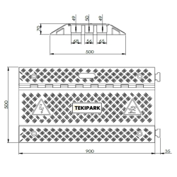 Esquema - Protector de cables 3 canales