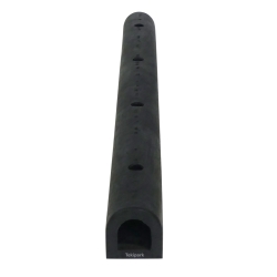 Vista lateral - Tope de caucho para muelle  con placa de acero 2000 x 150 x 150 mm