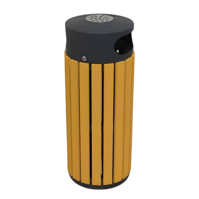 Papelera urbana ALBA efecto madera 65 L | Tekipark