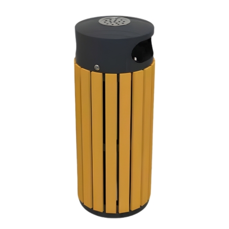 Papelera urbana ALBA efecto madera 65 L | Tekipark