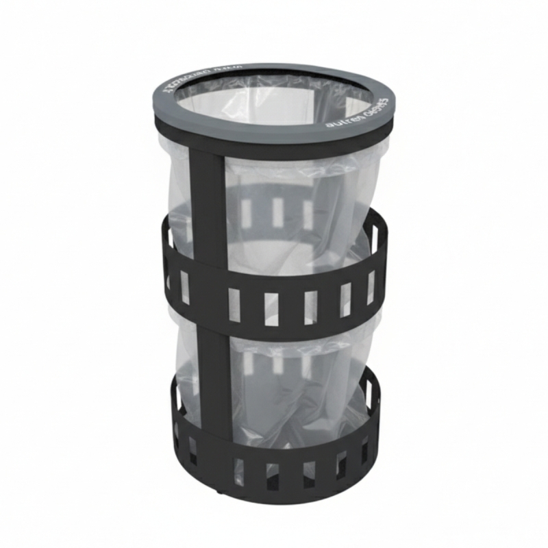 Vista frontal de la papelera de seguridad para otros residuos