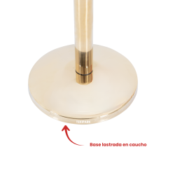 Zoom base - Poste separador dorado con cabeza esférica