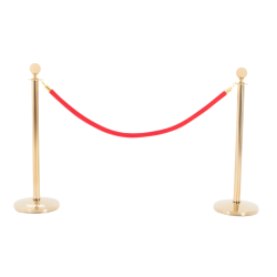 Dos unidades - Poste separador dorado con cabeza esférica