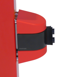 Lateral - Soporte mural magnético con cinta retráctil - Rojo