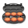 Maletín con 6 balizas luminosas LED magnéticas recargables - Naranja