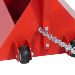 Zoom cadena - Calzo para rueda con panel de STOP - 850 x 600 x 400mm