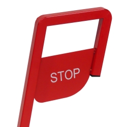Zoom asa STOP - Calzo para rueda con panel de STOP - 850 x 600 x 400mm