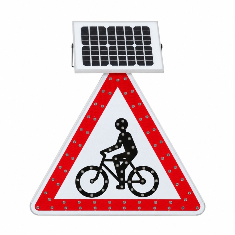 Señal luminosa ciclistas LED solar Clase 2 | Tekipark